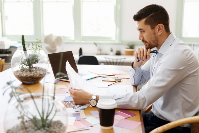 young man architect in office PJGKYSJ